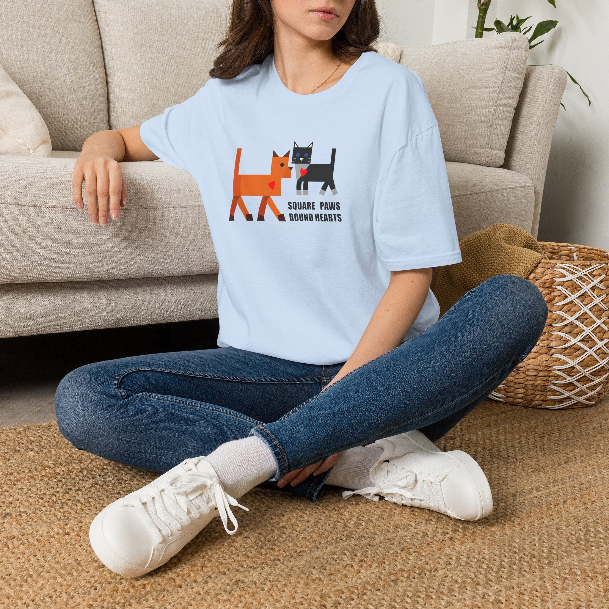 Square Paws Round Hearts T‑Shirt
