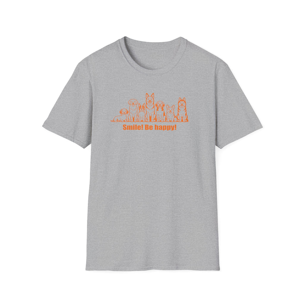 Smile! Be Happy! Dog Lineup T-Shirt