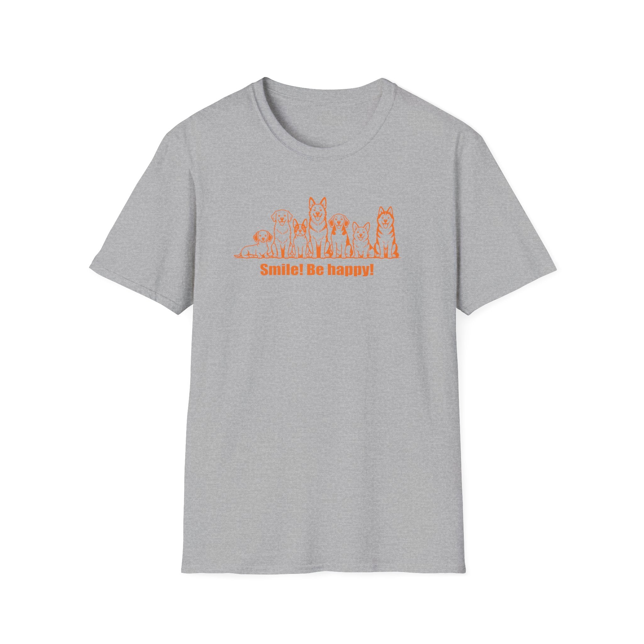 Smile! Be Happy! Dog Lineup T-Shirt