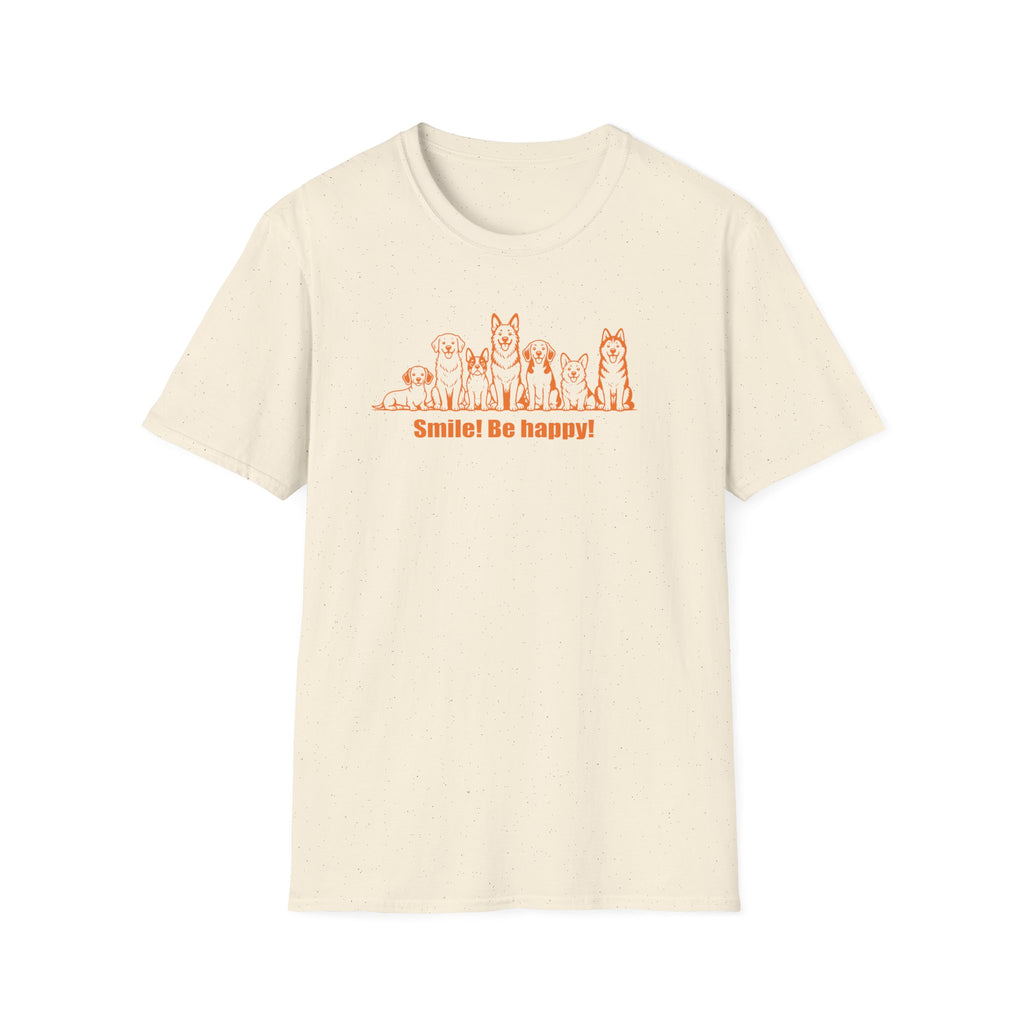 Smile! Be Happy! Dog Lineup T-Shirt