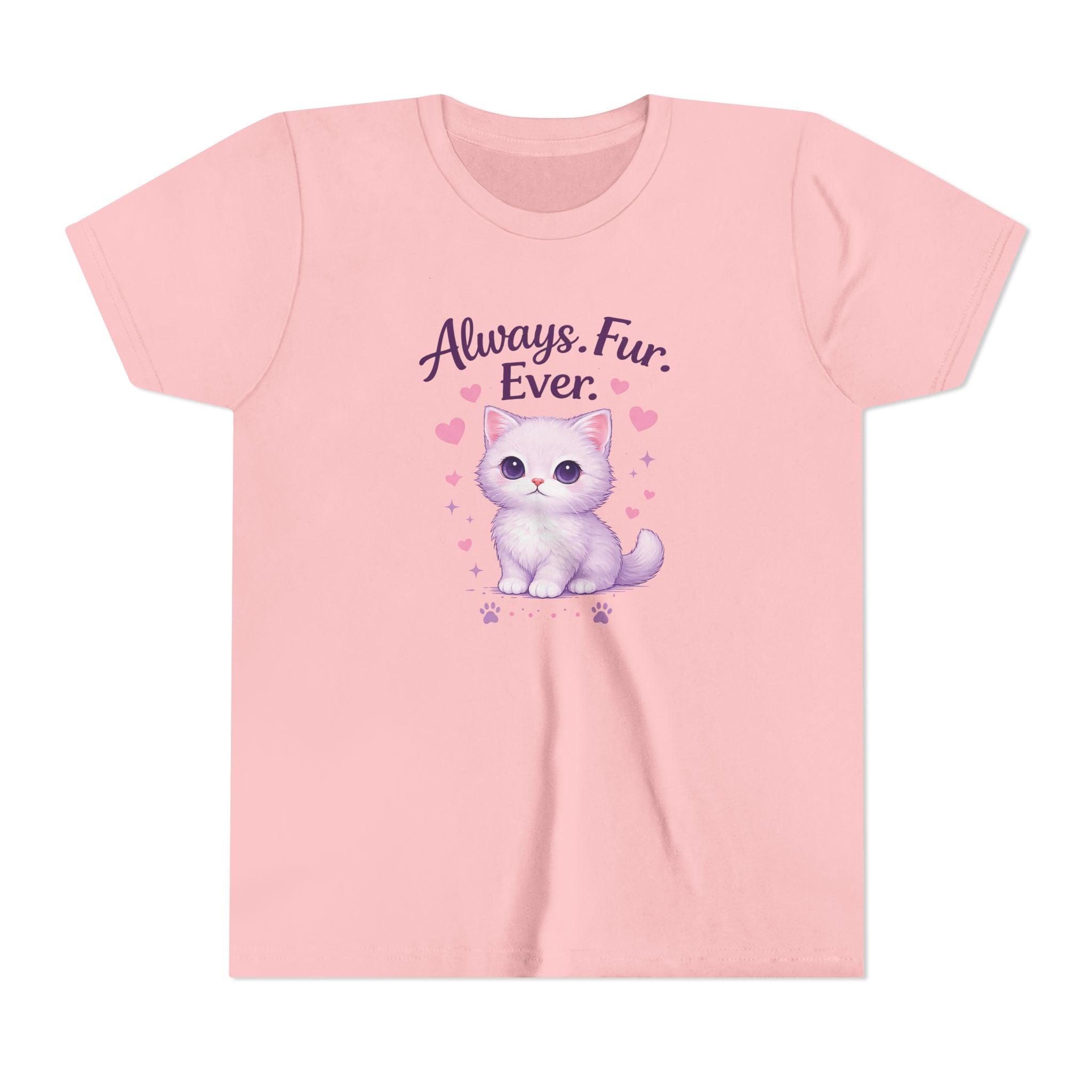 Cute Purple Kitten Kids T-Shirt