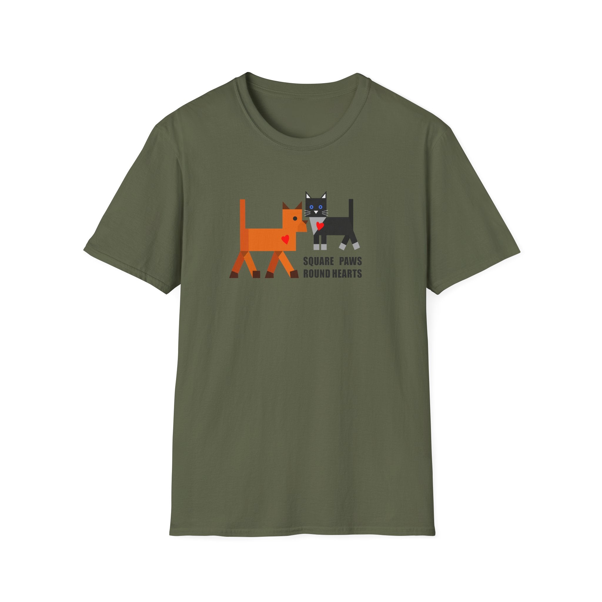 Square Paws Round Hearts T‑Shirt