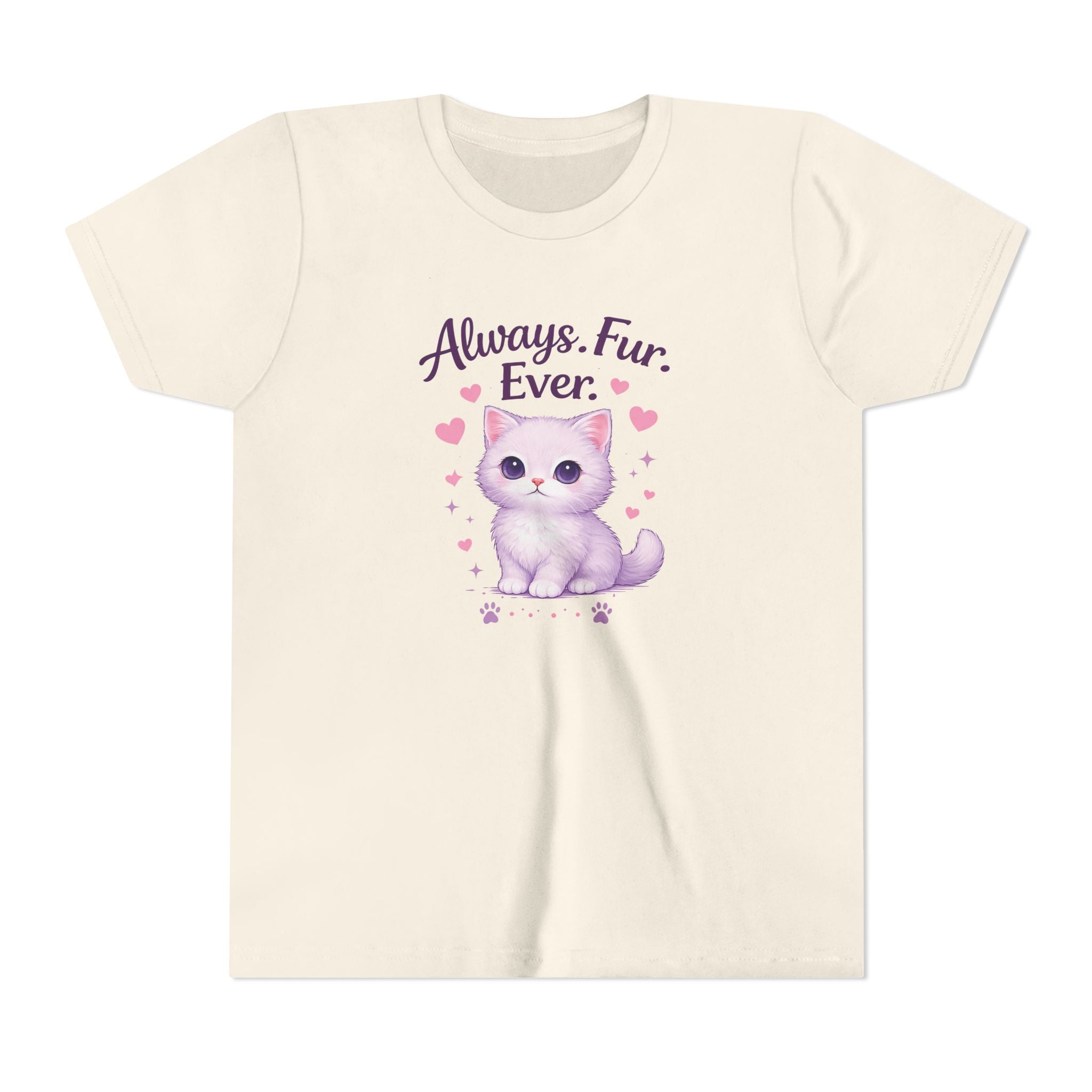 Cute Purple Kitten Kids T-Shirt
