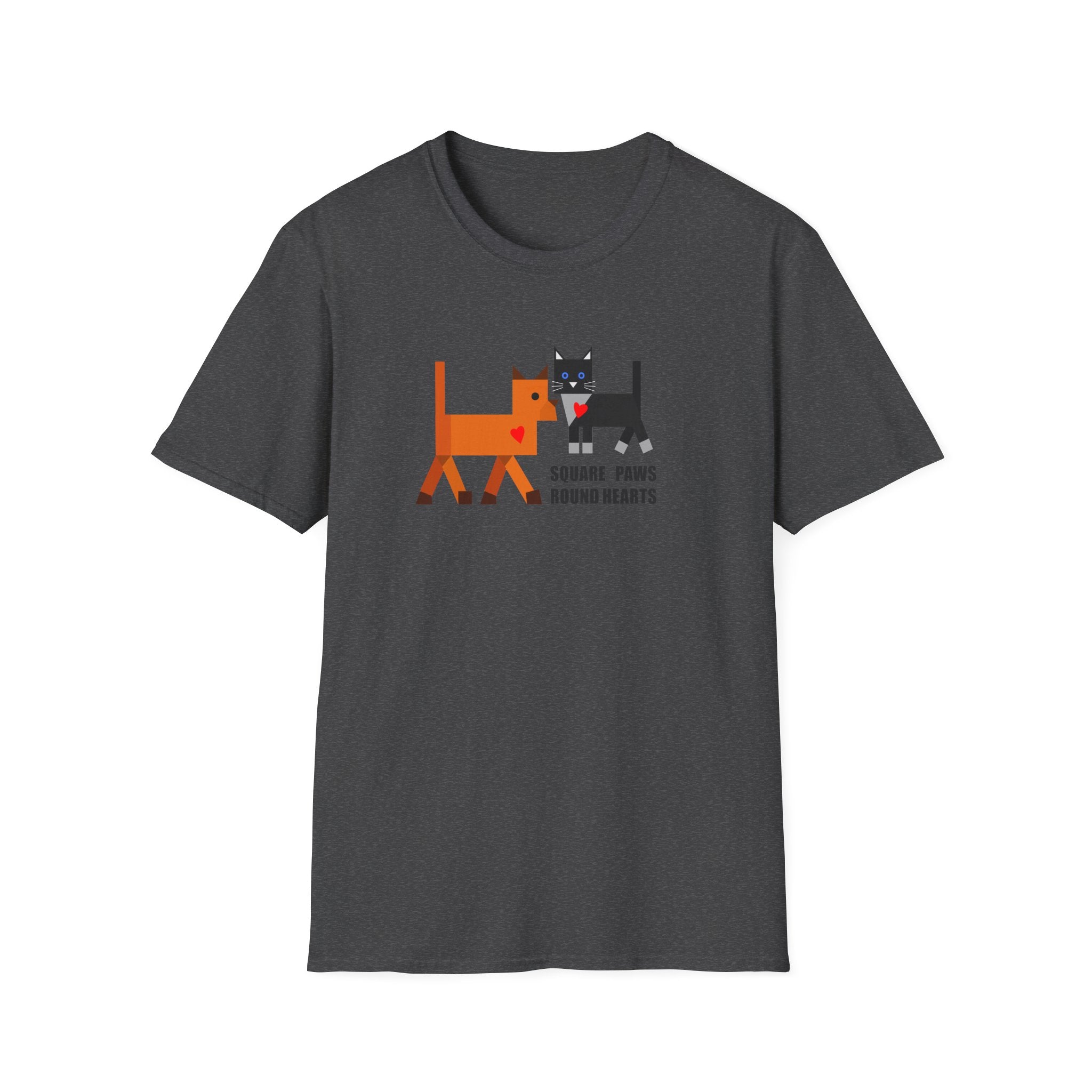 Square Paws Round Hearts T‑Shirt