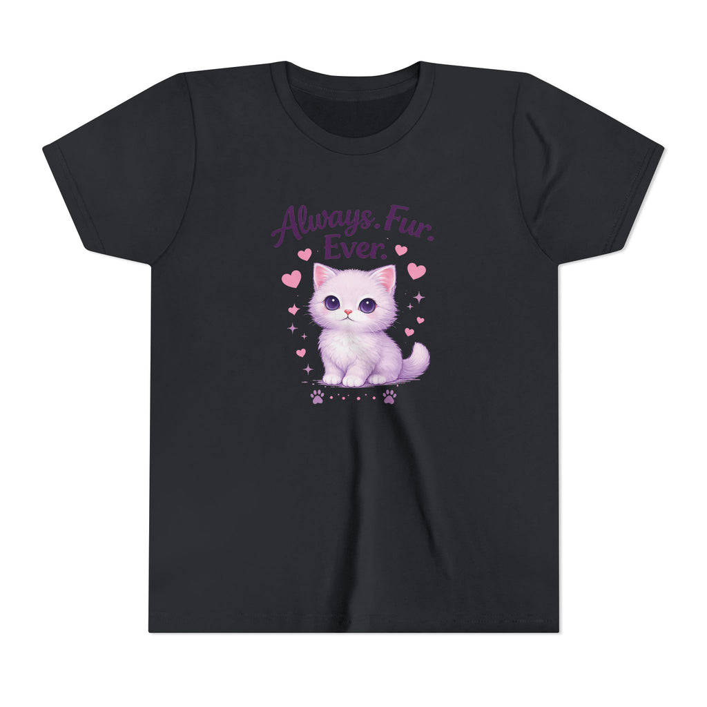 Cute Purple Kitten Kids T-Shirt