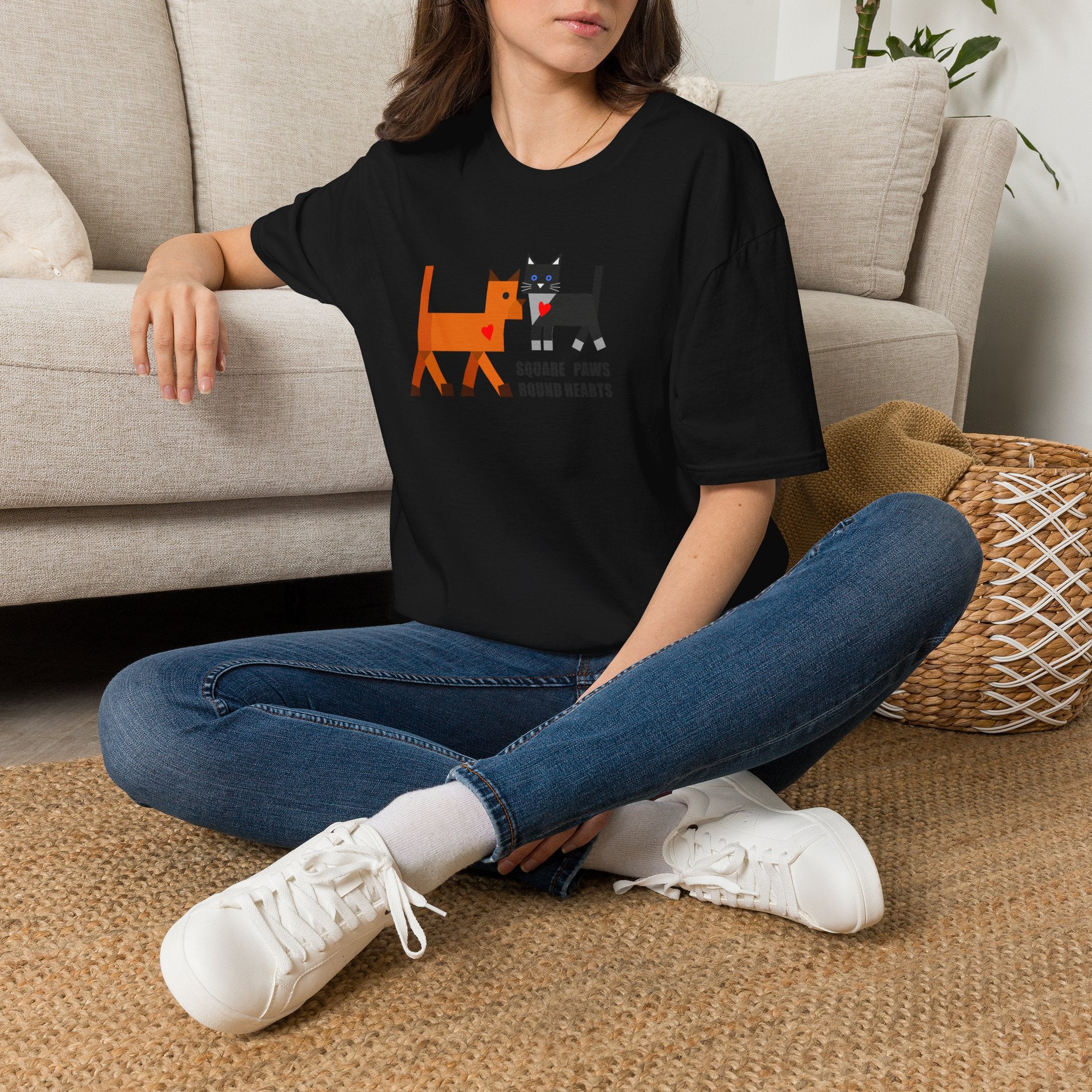 Square Paws Round Hearts T‑Shirt