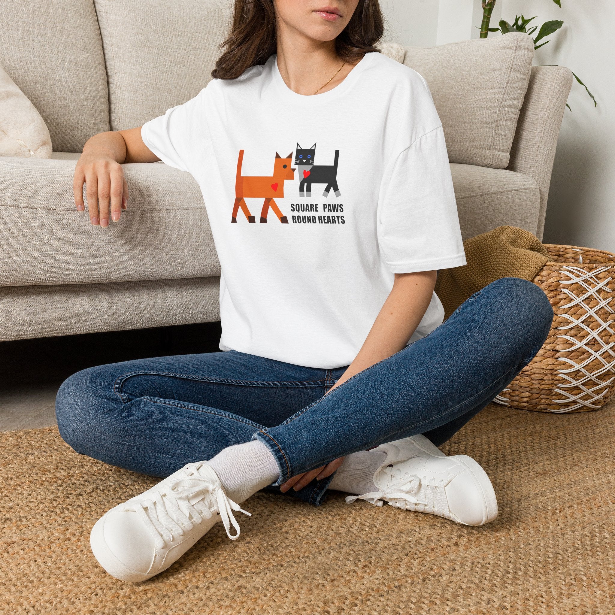 Square Paws Round Hearts T‑Shirt