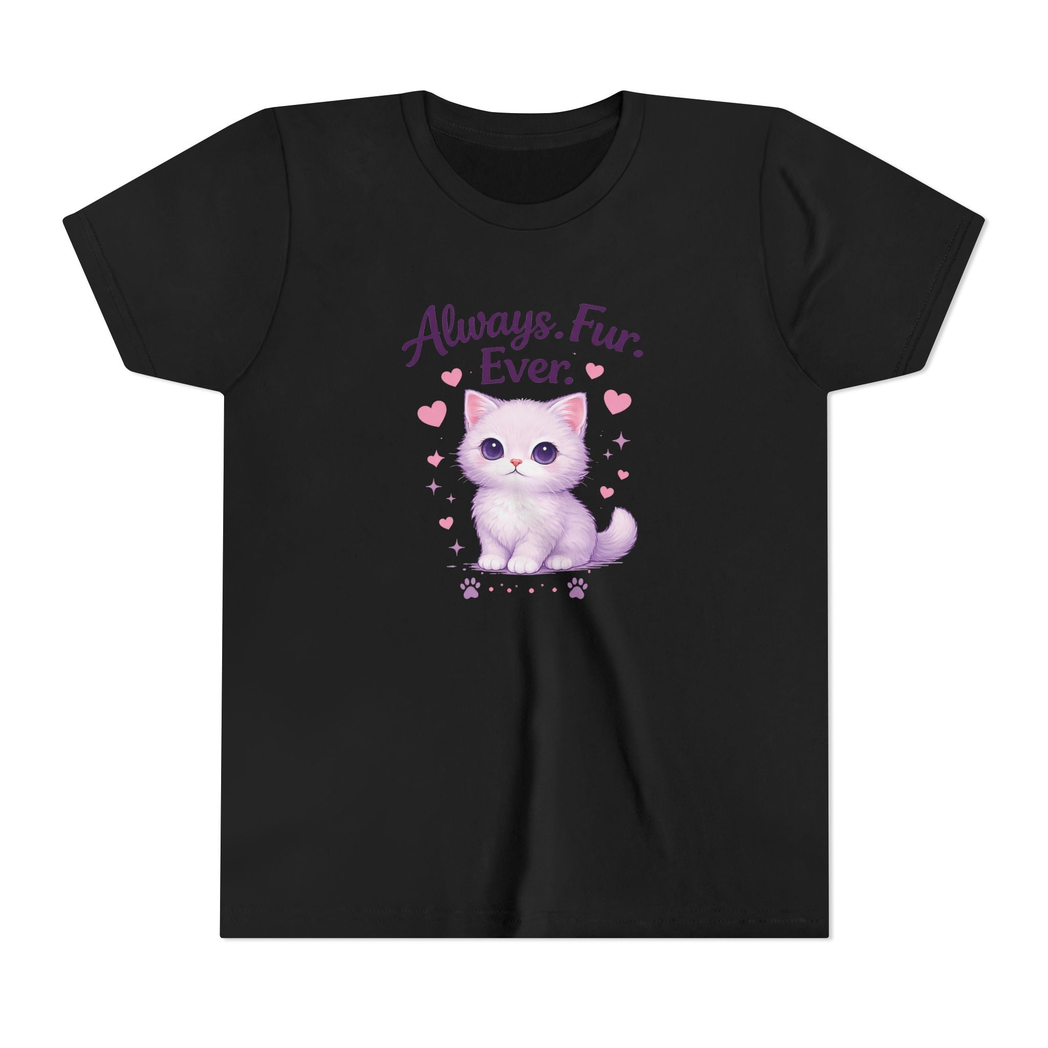 Cute Purple Kitten Kids T-Shirt