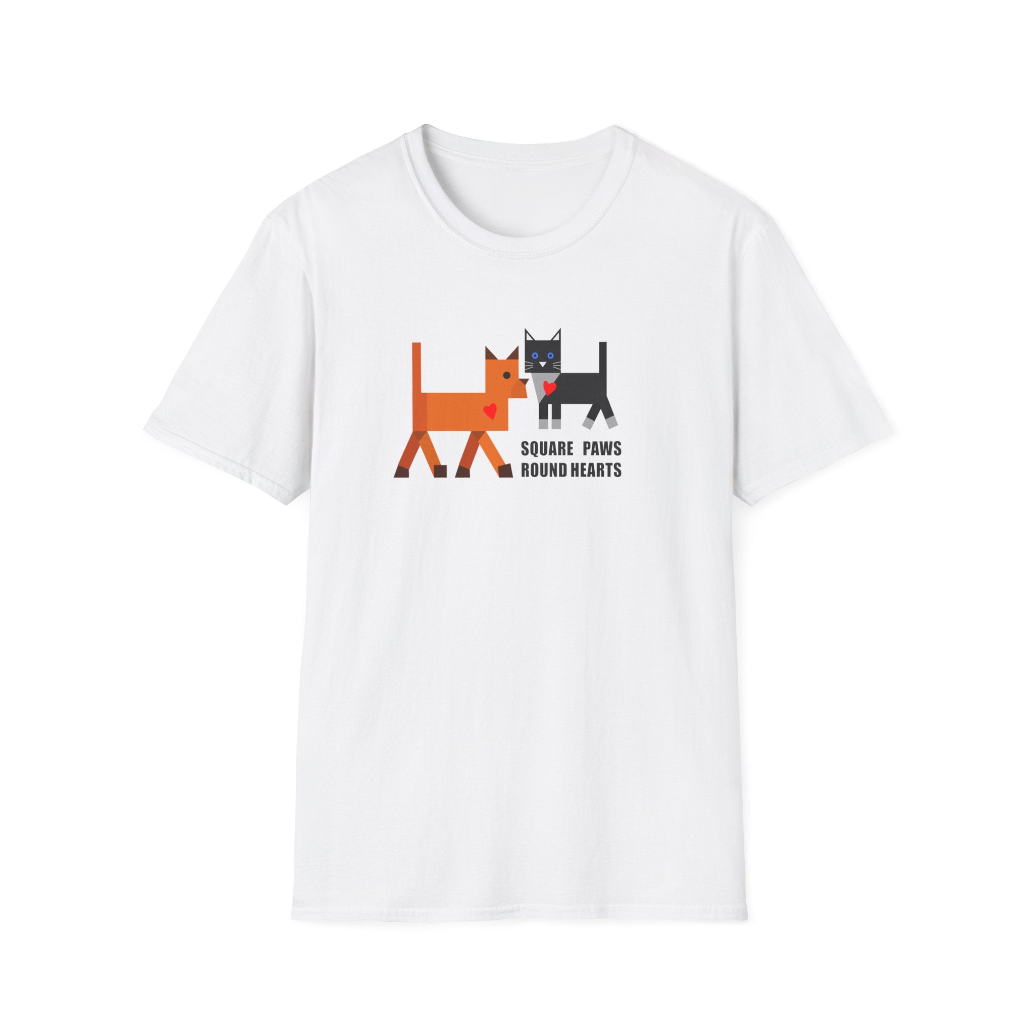 Square Paws Round Hearts T‑Shirt