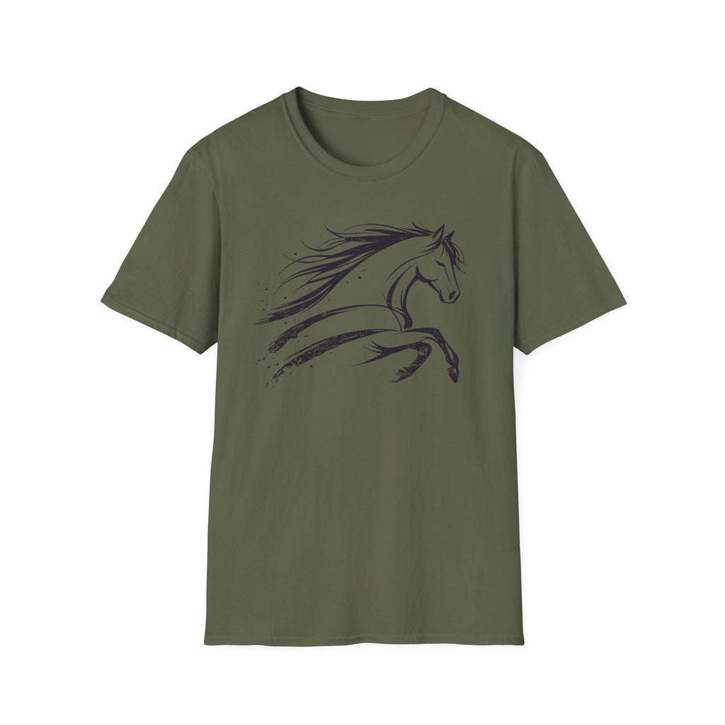 Elegant Ink Brush Horse T-Shirt