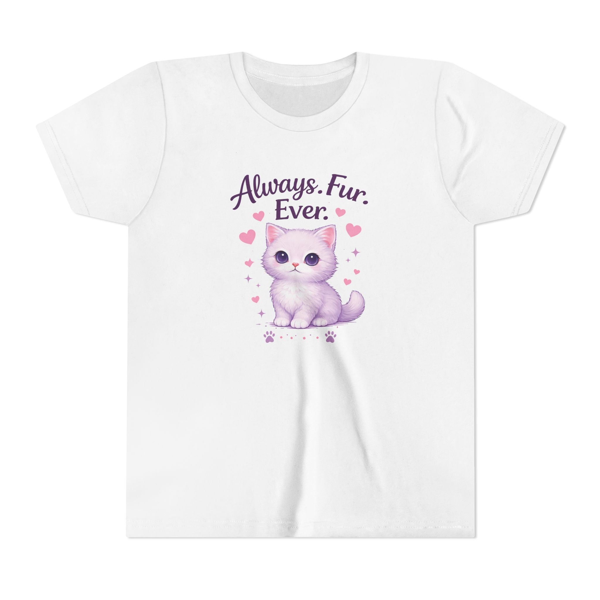 Cute Purple Kitten Kids T-Shirt