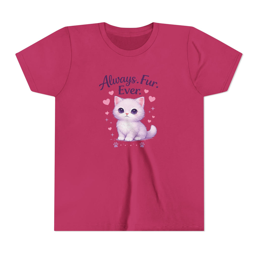 Cute Purple Kitten Kids T-Shirt