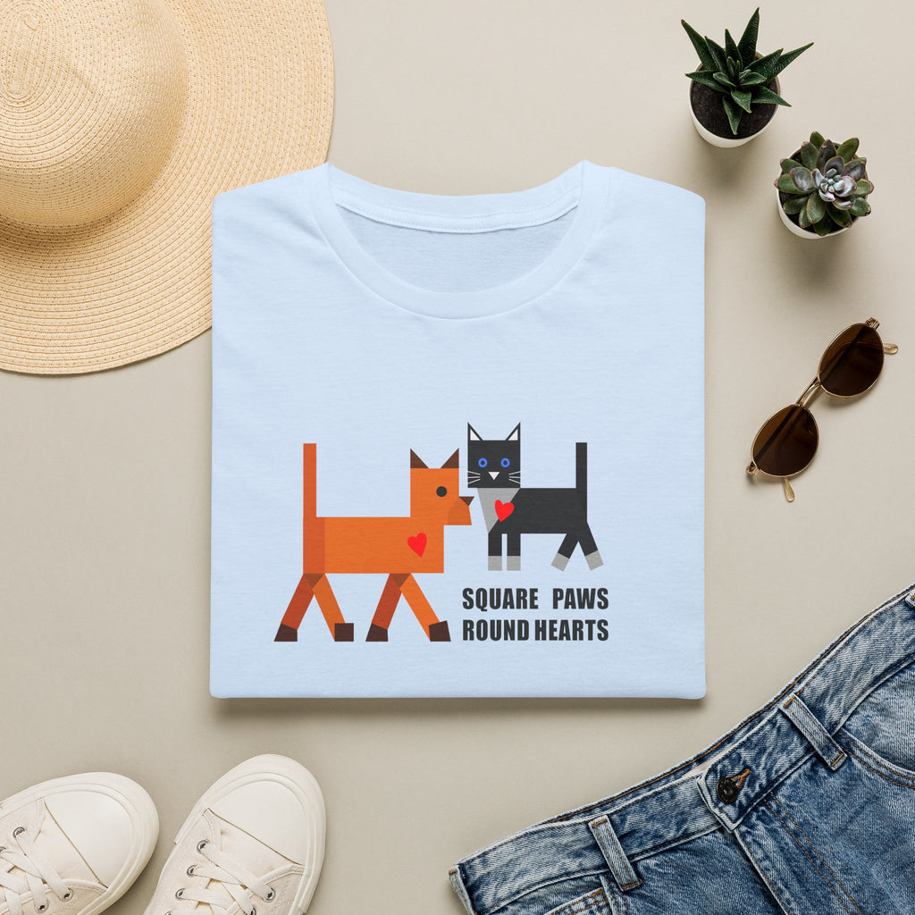 Square Paws Round Hearts T‑Shirt