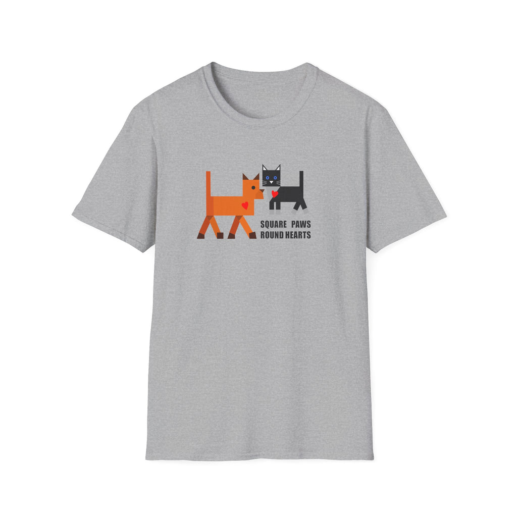Square Paws Round Hearts T‑Shirt