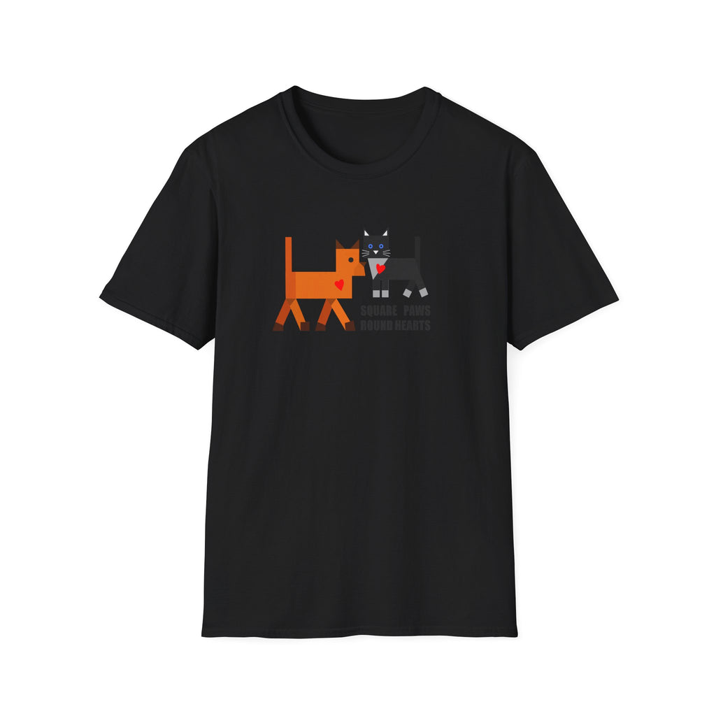 Square Paws Round Hearts T‑Shirt