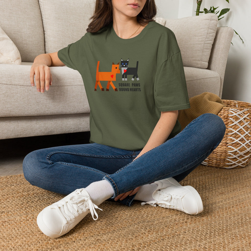 Square Paws Round Hearts T‑Shirt