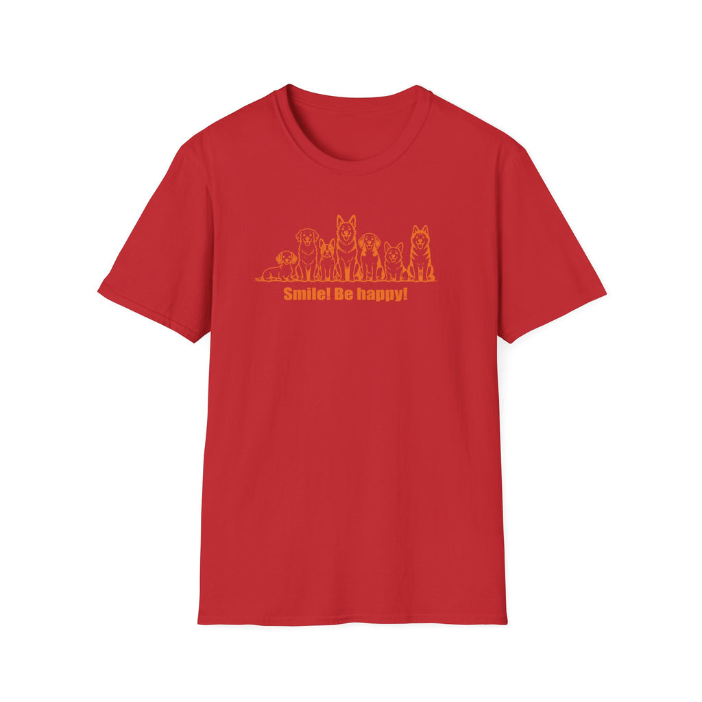 Smile! Be Happy! Dog Lineup T-Shirt