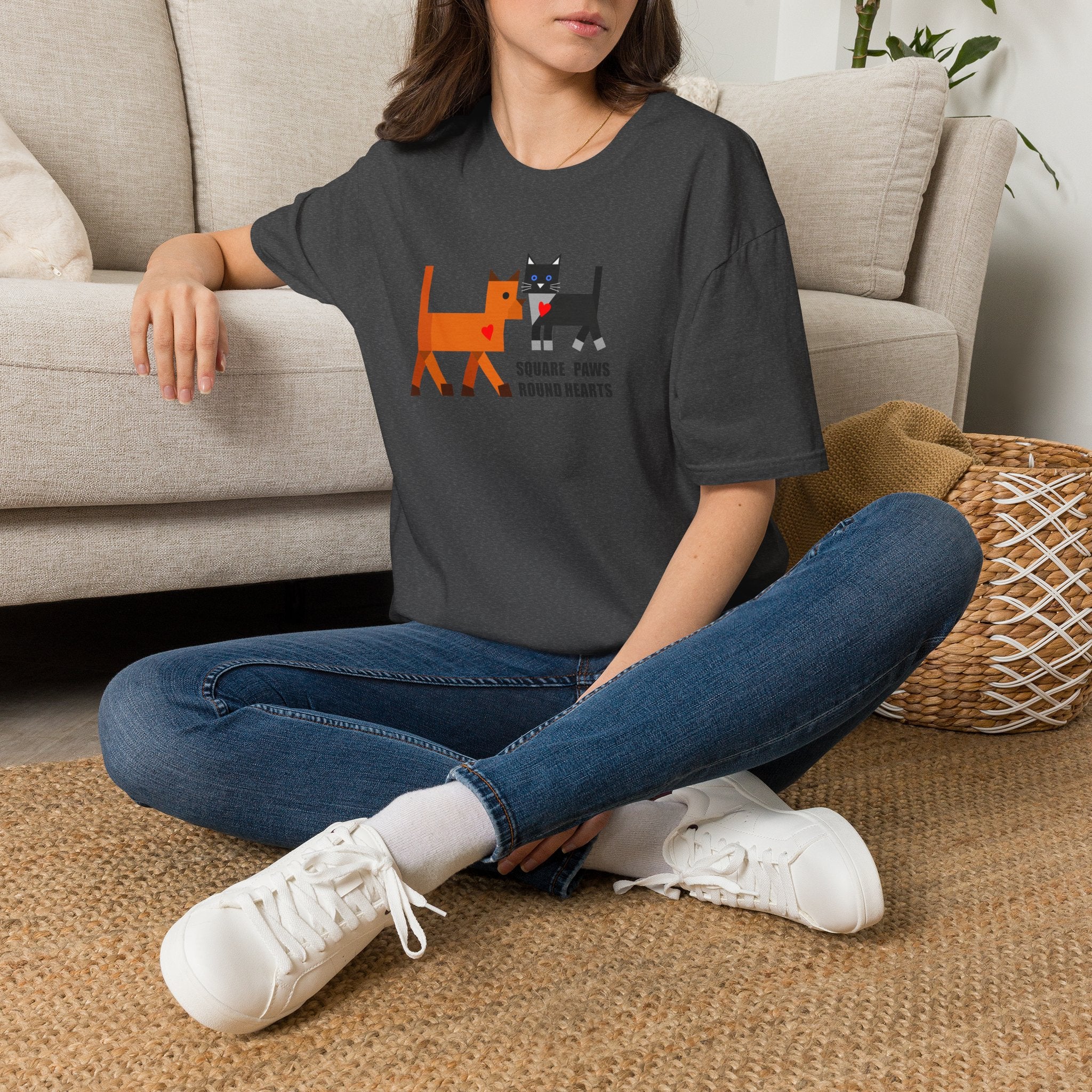 Square Paws Round Hearts T‑Shirt